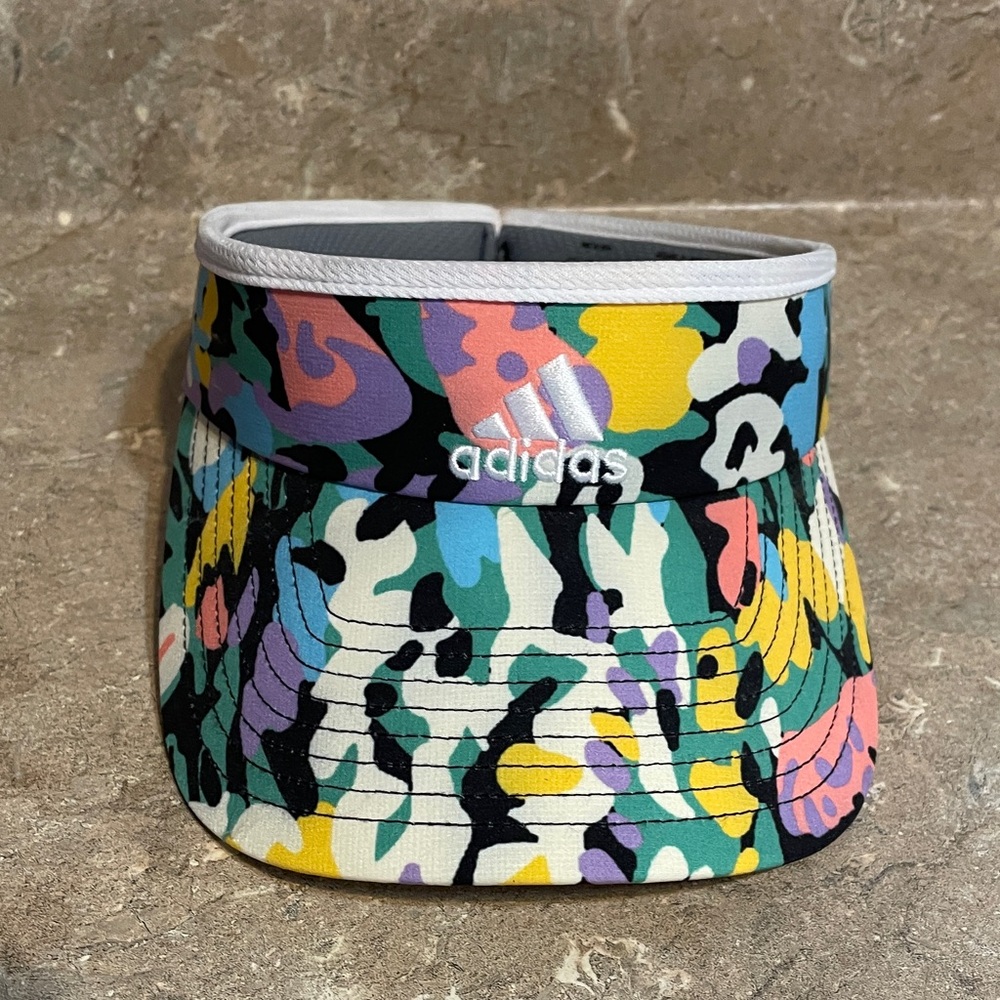 Adidas’s Multicolor Camo Visor — Black, Yellow, Pink, Green, Blue, Purple